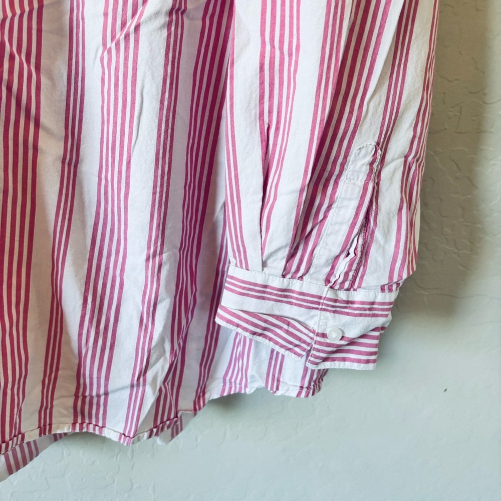 Old Navy “the boyfriend” shirt Pink and White Striped Shirt XL - Picture 5 of 9